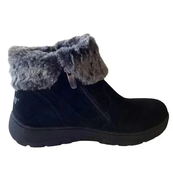 Khombu Boots Womens 8M Black Jessica Suede Faux Fur Double Zip Fall Winter NEW - Picture 4 of 8